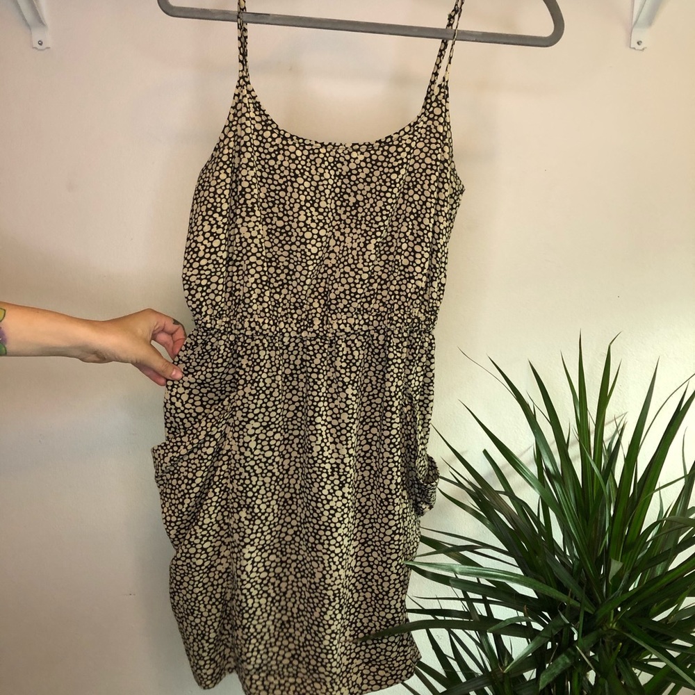 Printed Mini Dress with Bucket Pockets - Speckled